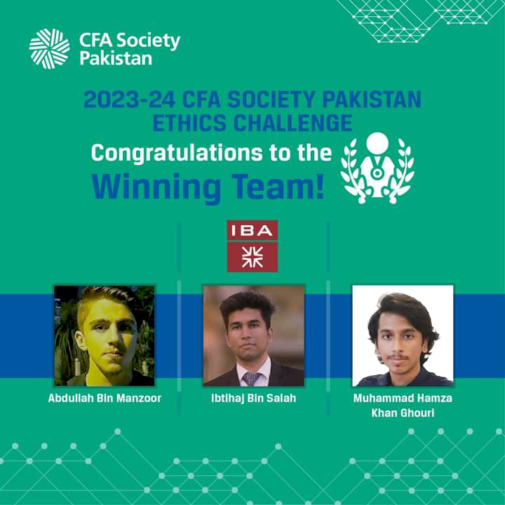 IBA students win CFA Society Pakistan Ethics Challenge 2023-24