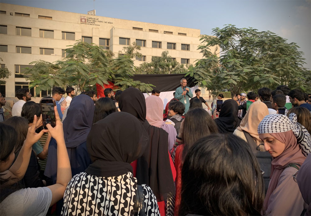 IBA Karachi students express solidarity with Palestinians