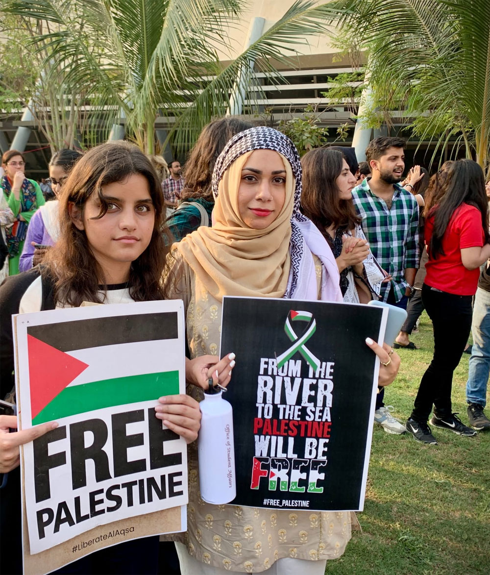 IBA Karachi students express solidarity with Palestinians