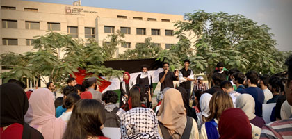 IBA Karachi students express solidarity with Palestinians