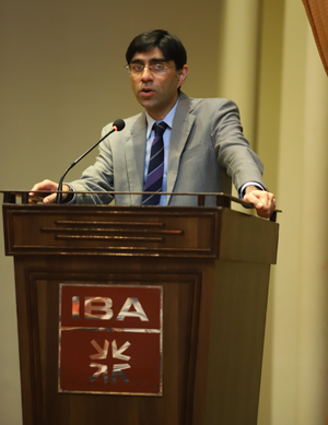 SAPM Dr. Moeed Yusuf discusses Pakistan's narrative on national security at IBA Karachi