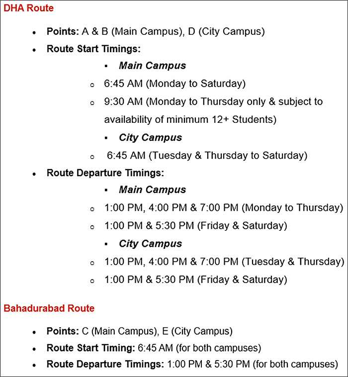 Shuttle Service Timing