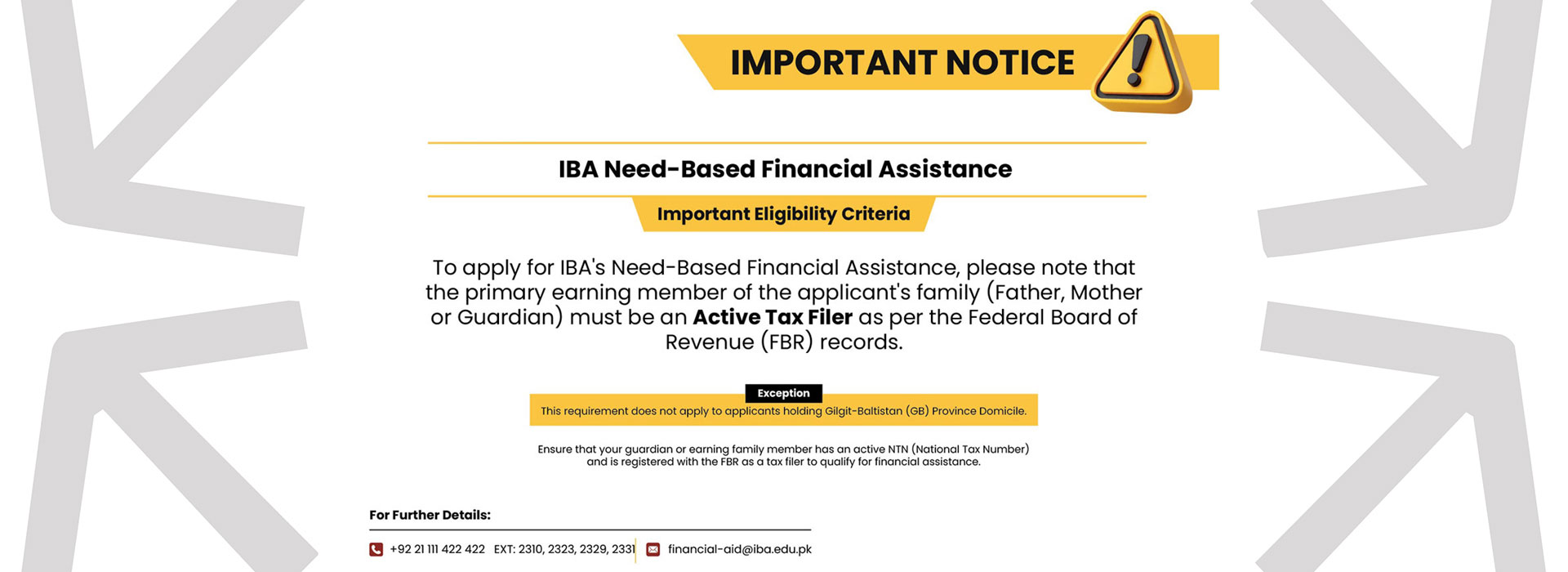 Financial Assistance Notice